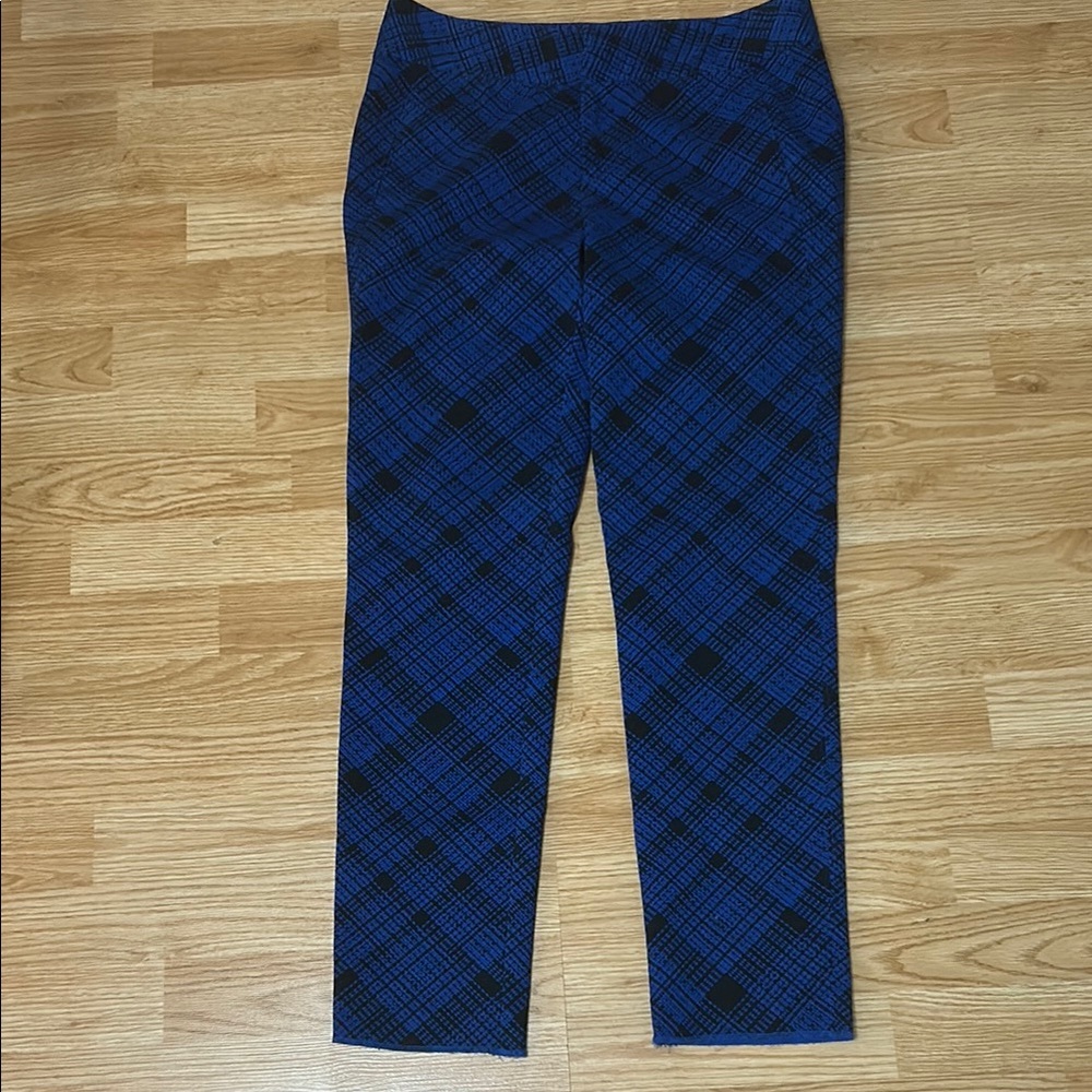 Blue and Black Plaid Pants